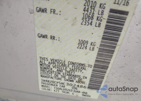 2017 Nissan Leaf Sv from USA, damaged, VIN 1N4BZ0CP5HC302486